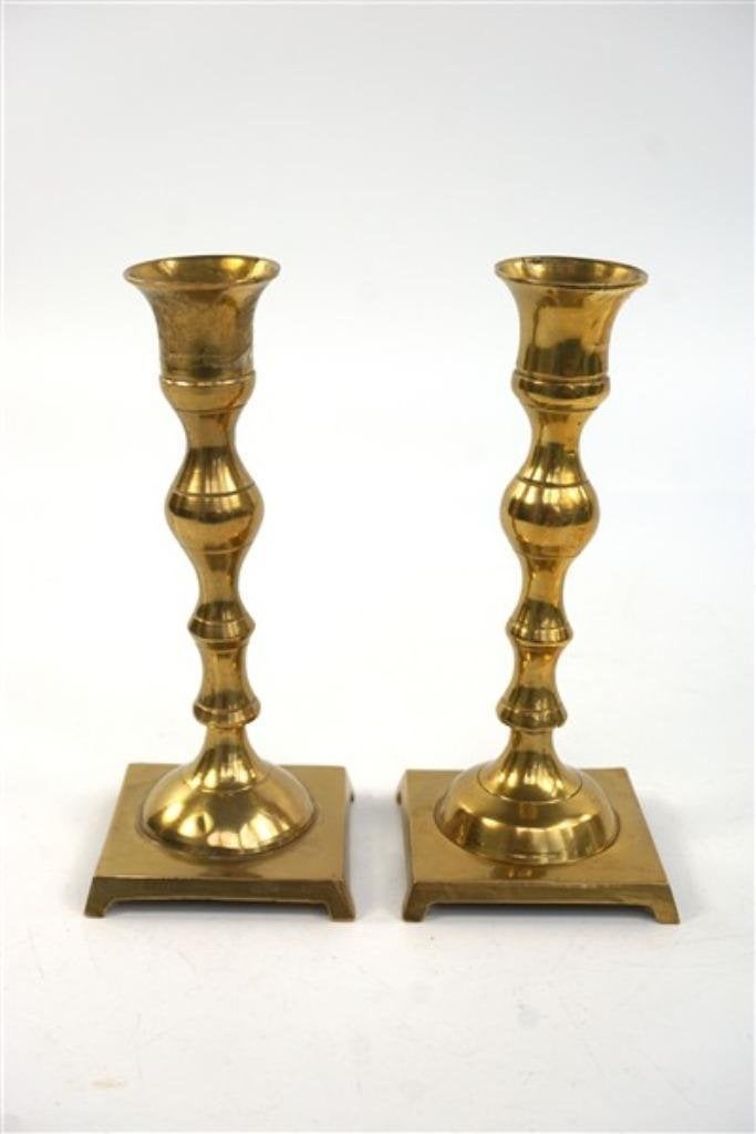 2 vintage messing kandelaars, Ophalen of Verzenden, Overige materialen