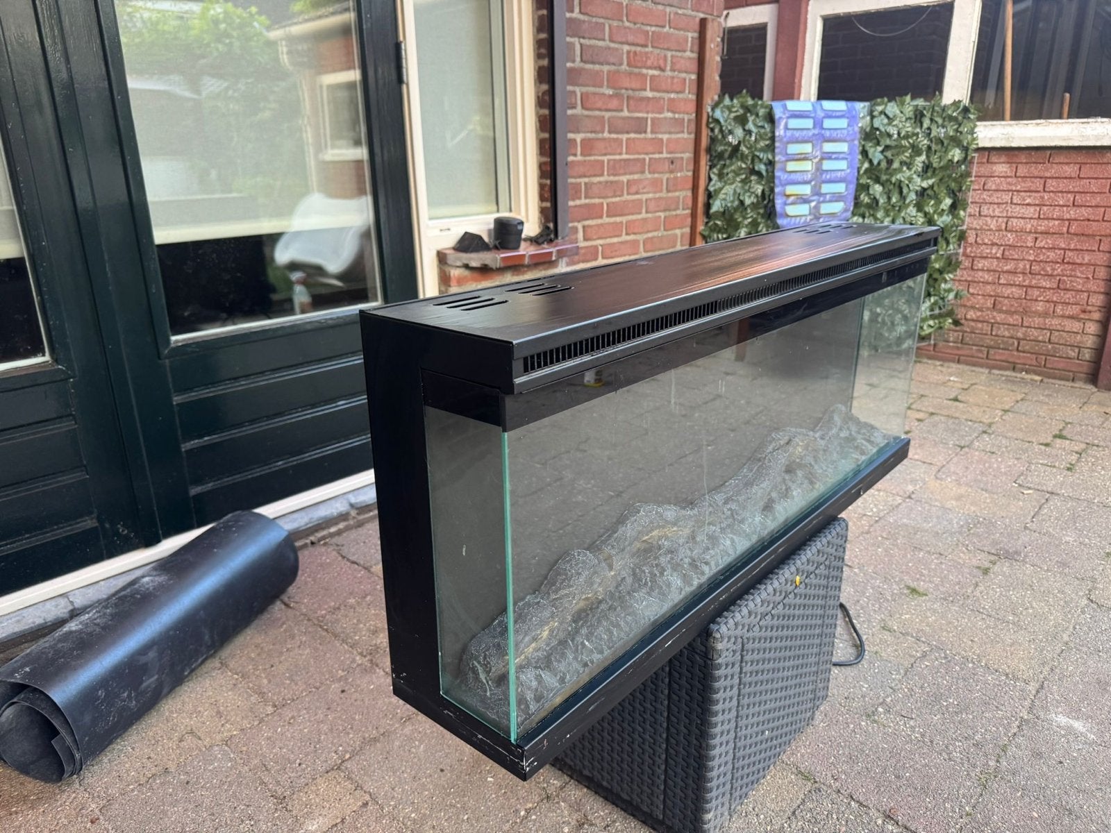 Elektrische inbouw openhaard met realistische vlammen, Ophalen, Zo goed als nieuw, Inbouwhaard, Elektrische haard