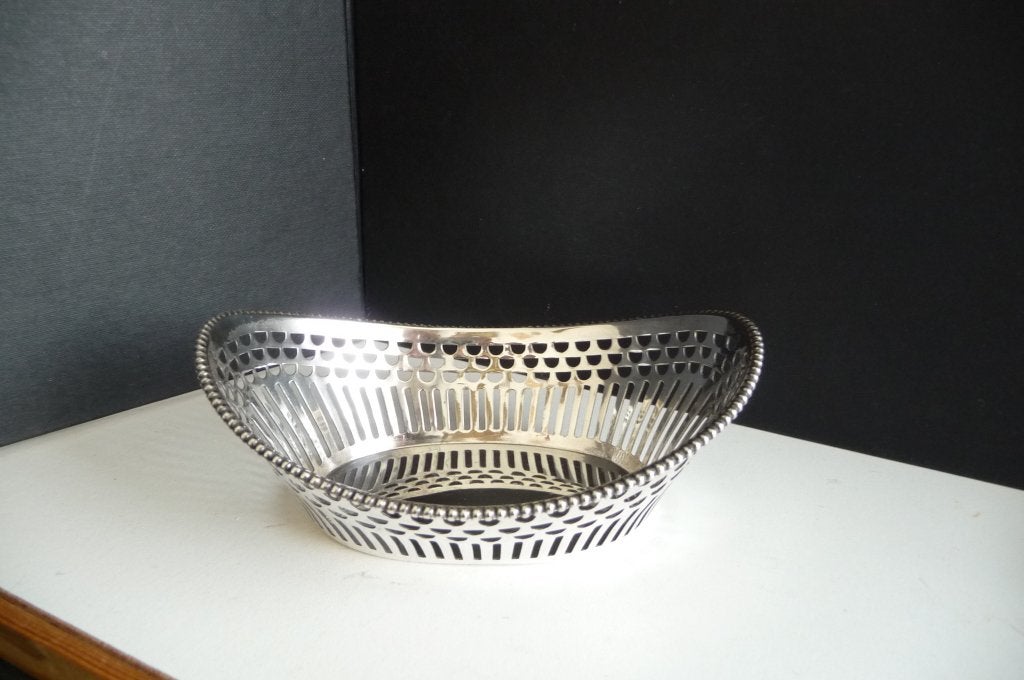 ZILVER BONBON MANDJE GEMERK JAREN 50, Verzenden, Zilver