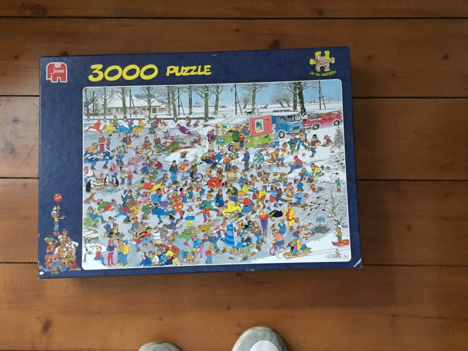 Jan van Haasteren, op glad ijs, 3000 st, Ophalen of Verzenden, Meer dan 1500 stukjes, Zo goed als nieuw