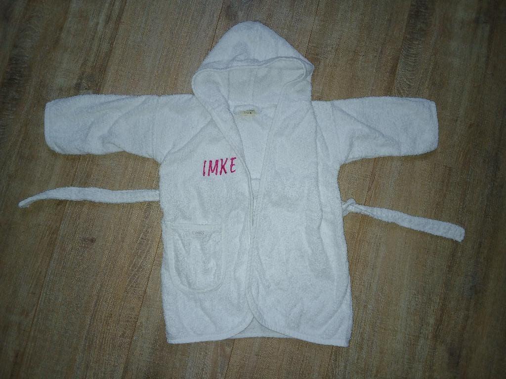 Badjas maat 80-86, naam Imke, Kinderen en Baby's, Babykleding | Maat 80, Ophalen, Meisje, Nacht- of Onderkleding