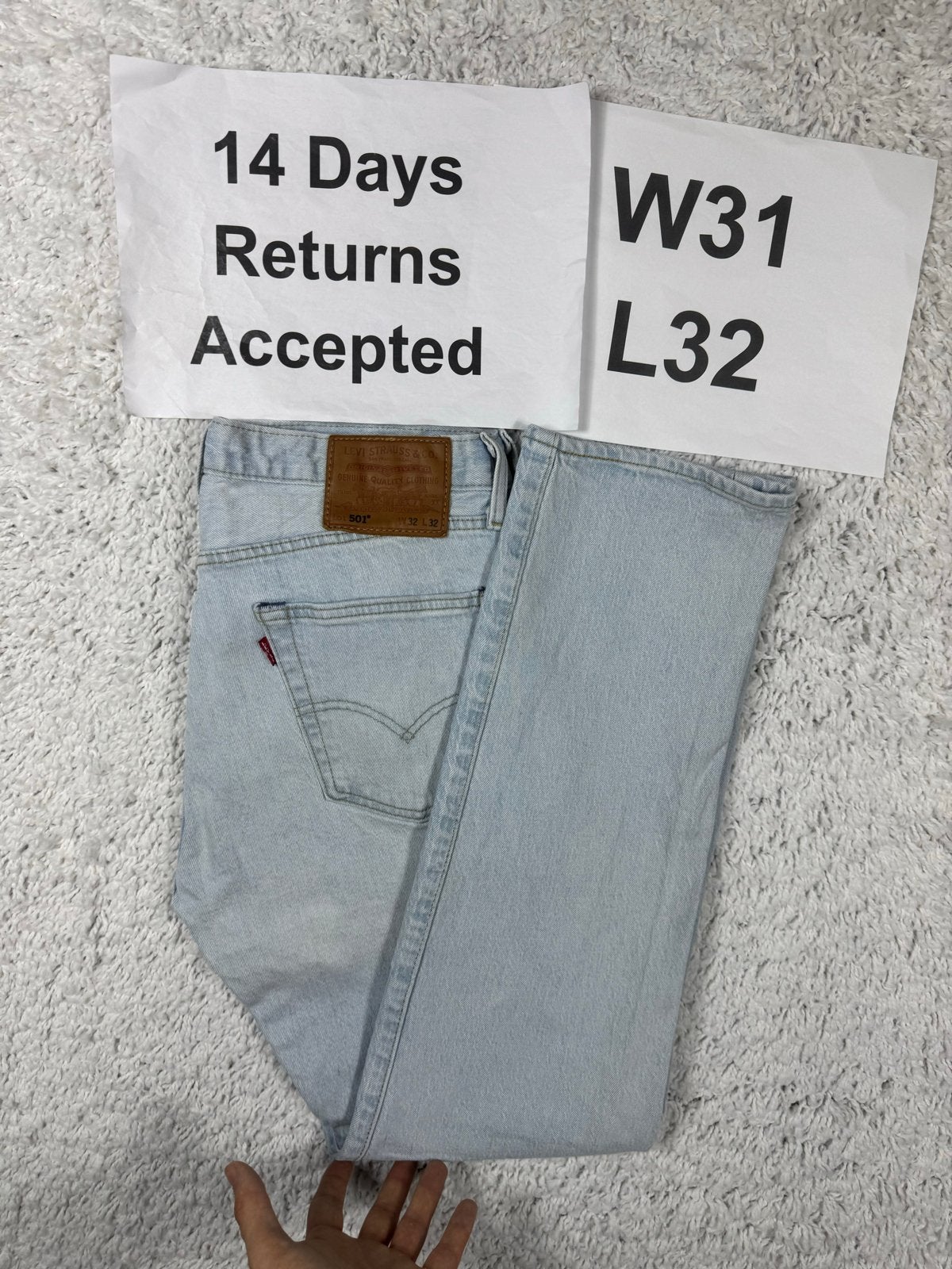 Levi's 501 Straight Fit Jeans Lichtblauw W31 L32 3605, Blauw, W32 (confectie 46) of kleiner, Ophalen of Verzenden, H