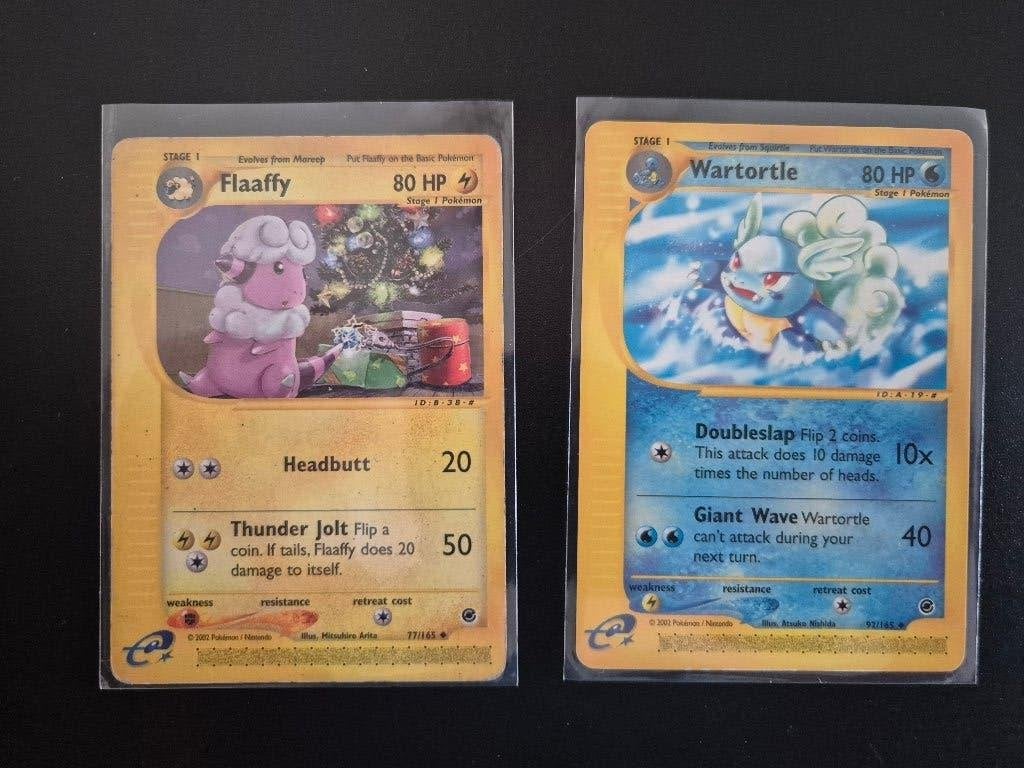 Te Koop Flaaffy 77/165 & Wartortle 92/165 Expedition, Ophalen of Verzenden, Gebruikt, Meerdere kaarten