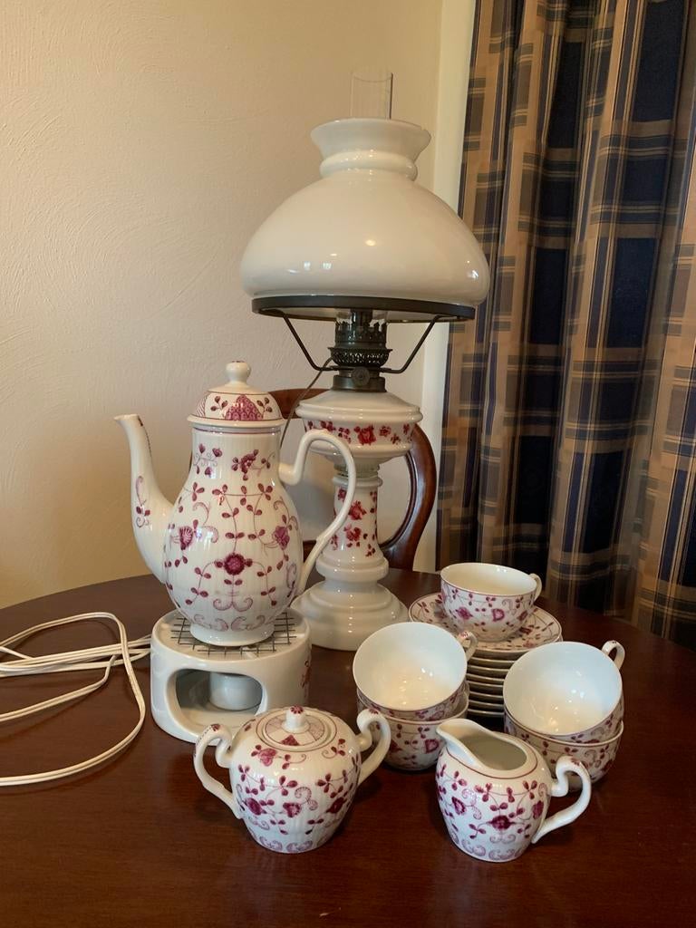 Theeservies - 5 delig met lamp, Antiek en Kunst, Antiek | Servies los, Ophalen