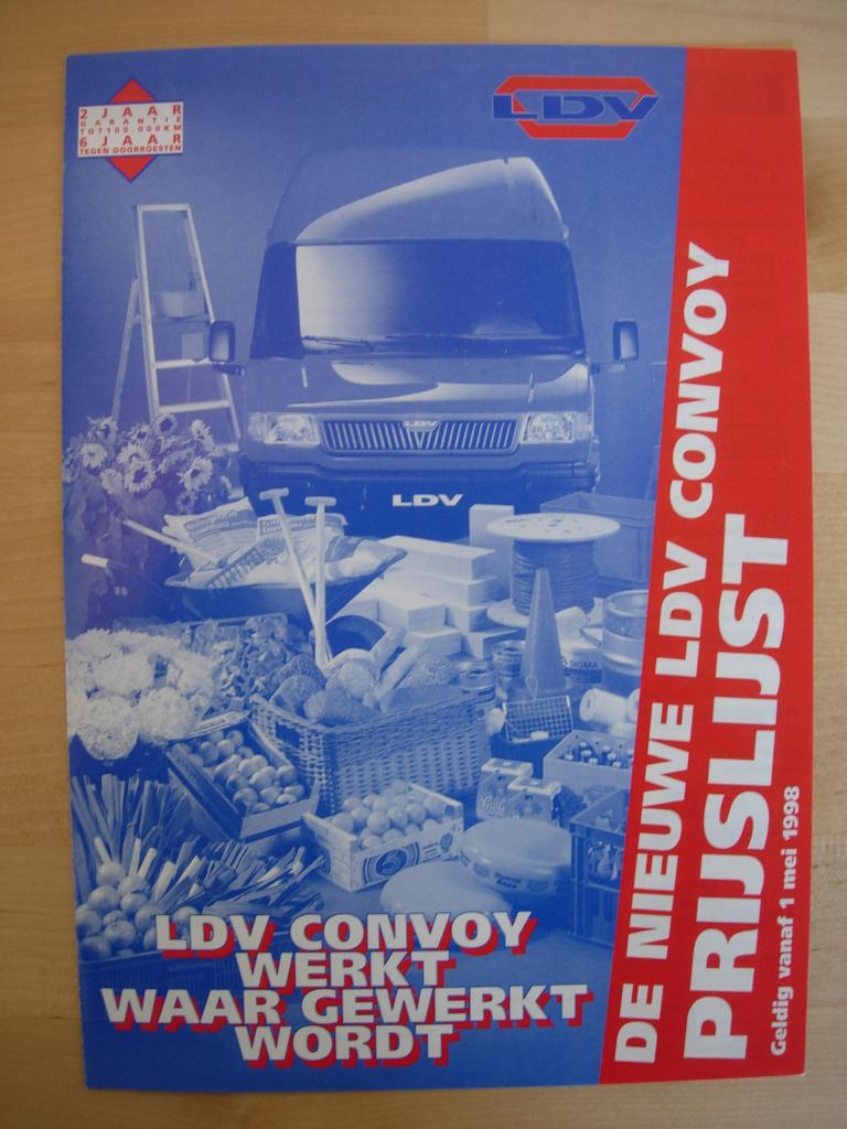LDV Convoy Prijslijst Brochure 1998 – Bestelwagen, Ophalen of Verzenden, Zo goed als nieuw, Overige merken, LDV