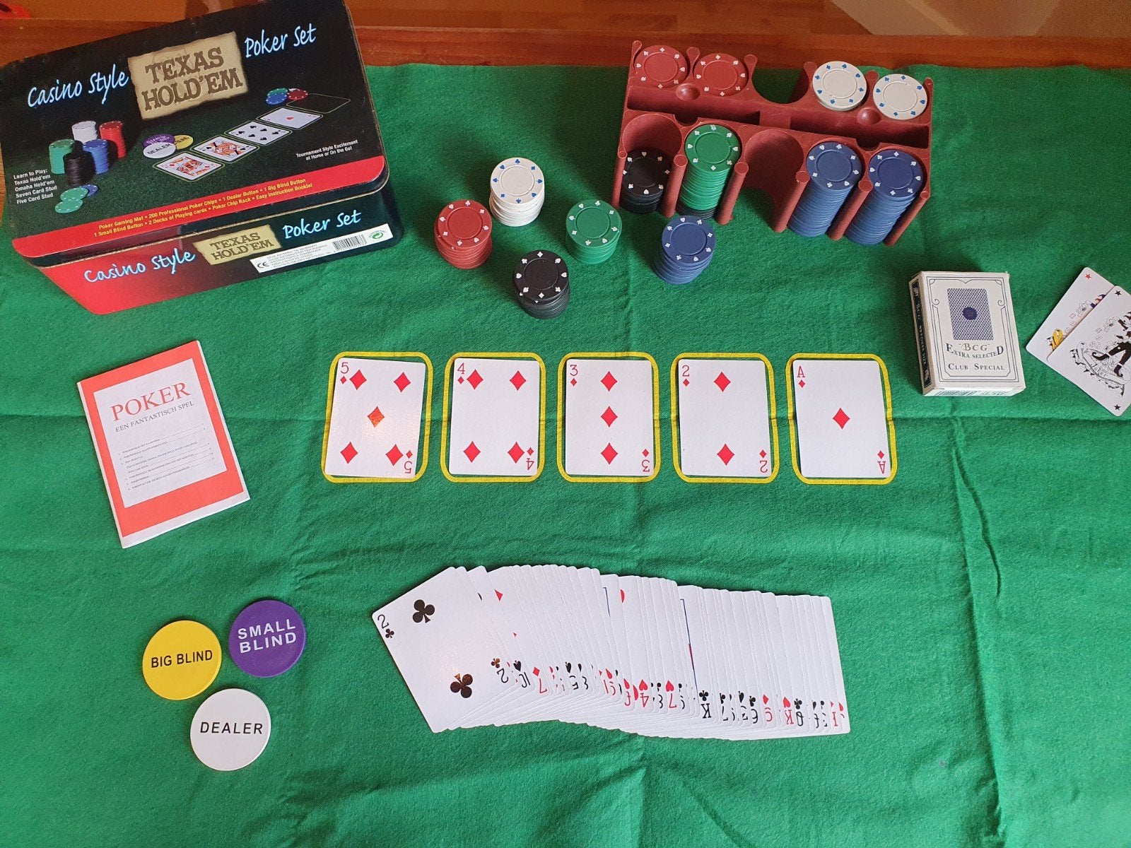 Casino Style Pokerset, Vijf spelers of meer, Ophalen of Verzenden, Zo goed als nieuw