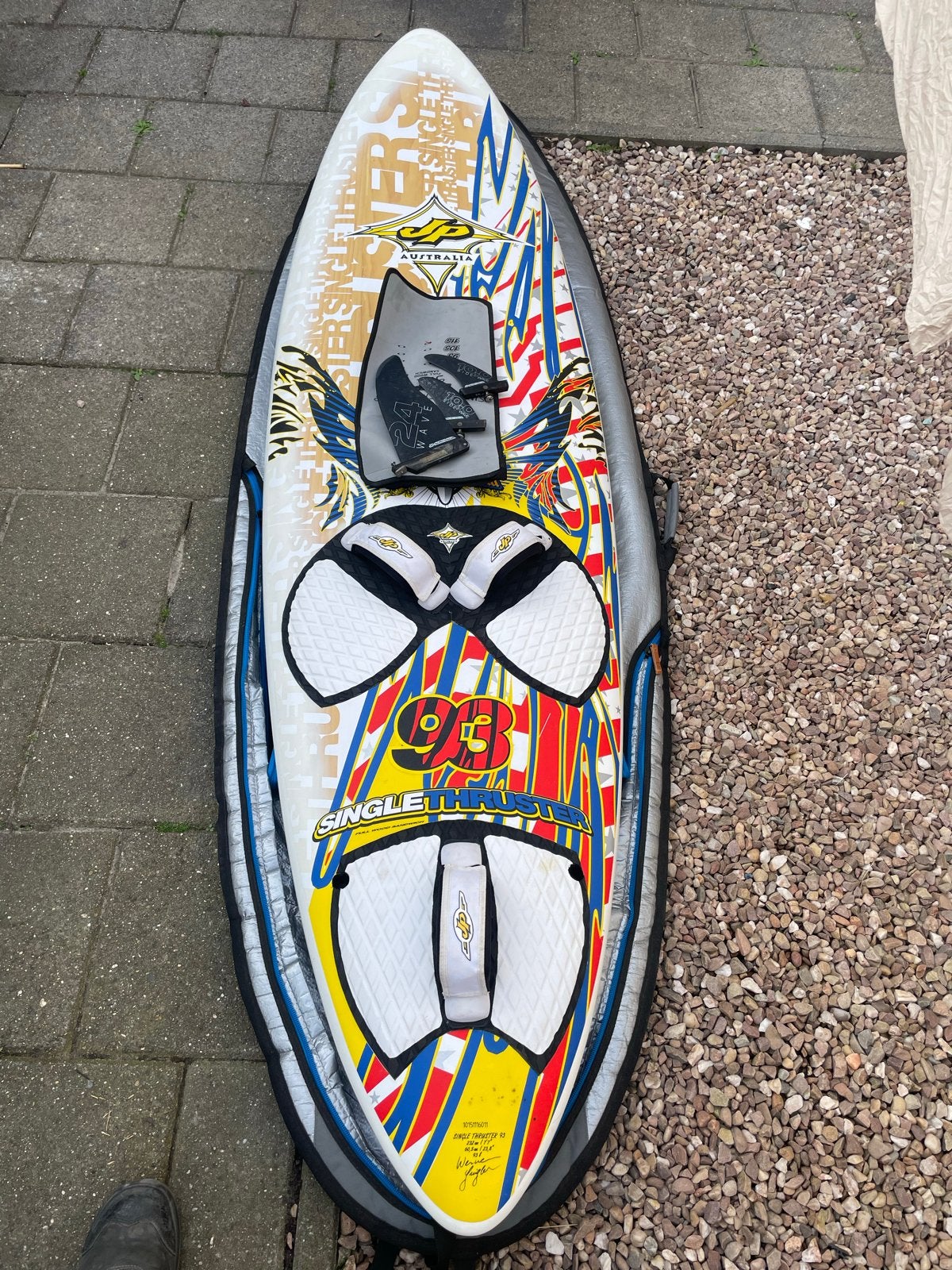 JP Australia Single Thruster 93L Windsurfboard, Watersport en Boten, Ophalen, Met voetbanden, Gebruikt, Minder dan 250 cm