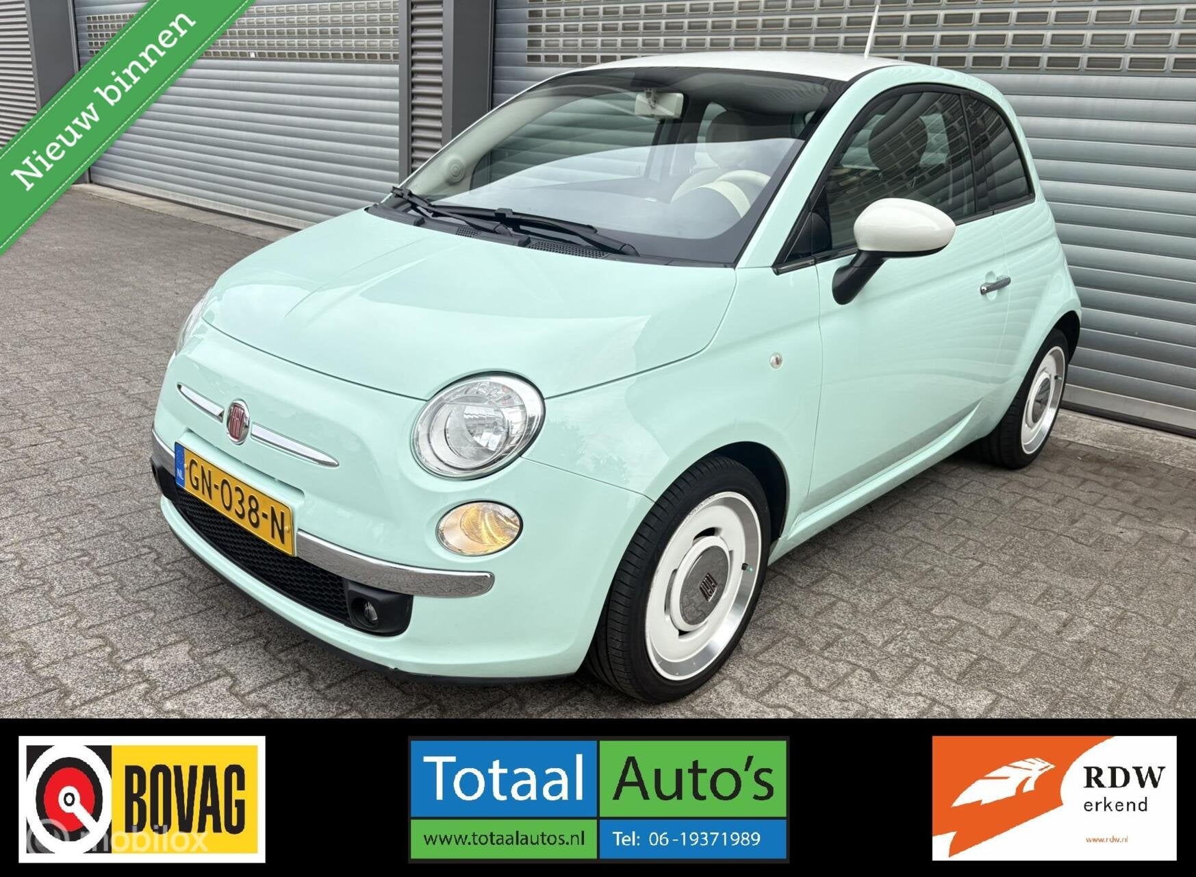 Fiat 500 0.9 TwinAir Turbo Vintage '57*UNIEK*1e EIGENAAR*, Auto's, Gebruikt, Parkeersensor, Bedrijf, 26 km/l