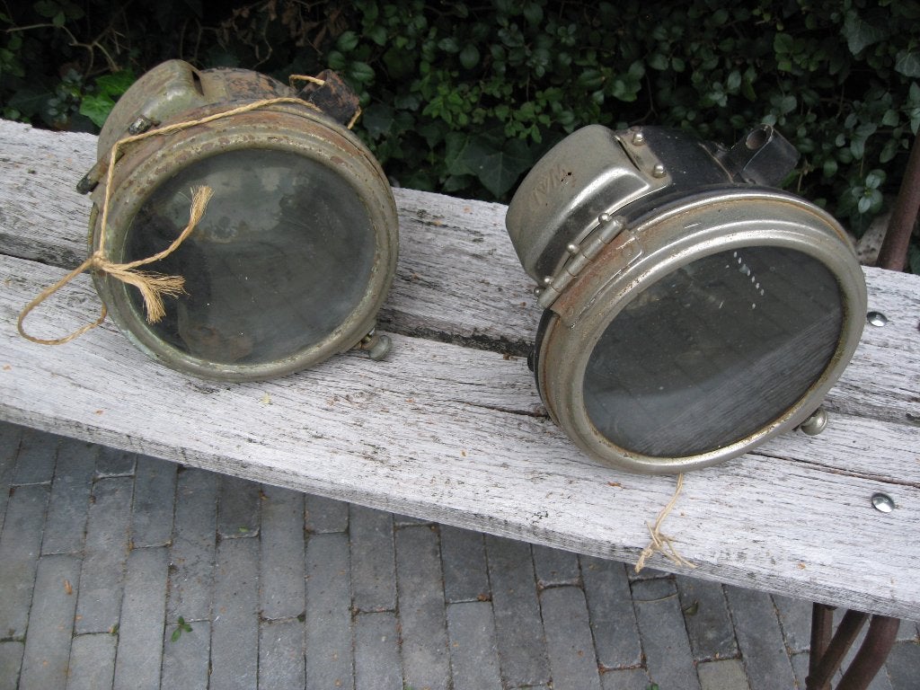 2 Miller Carbid lampen voor de auto (1905-1920), Ophalen of Verzenden, Gebruikt