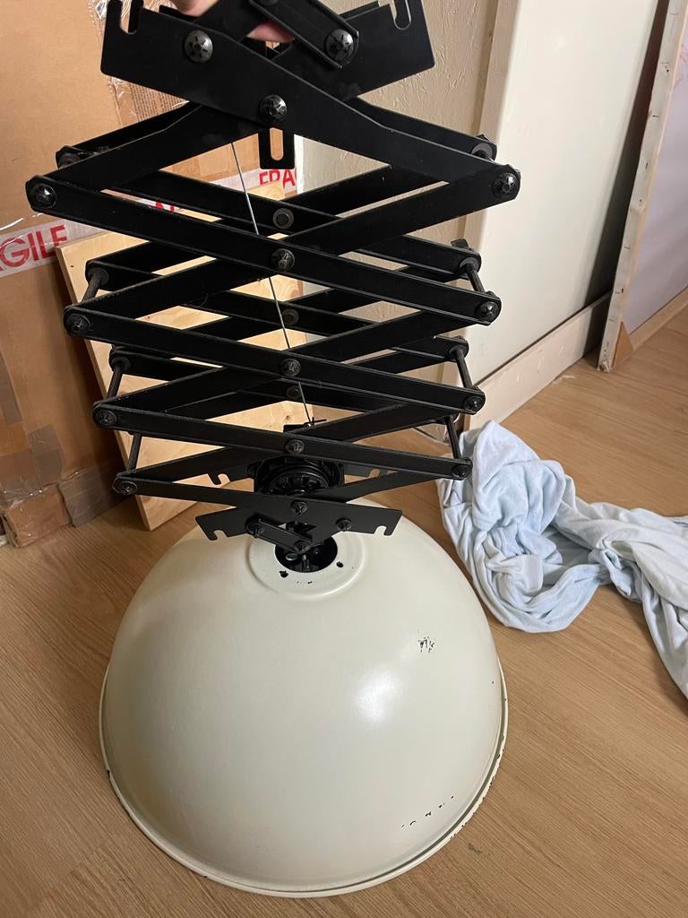 schaarlamp met industriële look, Ophalen of Verzenden, Gebruikt, Metaal, 75 cm of meer