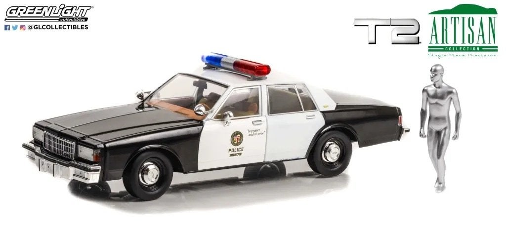 GreenLight 1:18 Chevrolet Caprice 1987 Terminator 2 + T-1000, Hobby en Vrije tijd, Modelauto's | 1:18, Nieuw, Auto, Overige merken