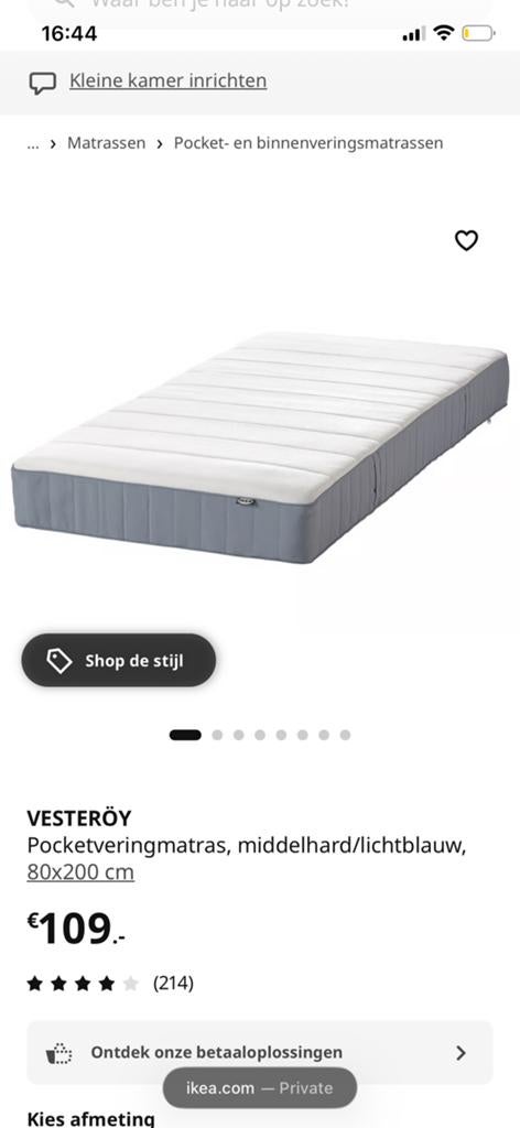 Ikea Mattress MACKAPÄR (GREAT CONDITION), Huis en Inrichting, Ophalen of Verzenden, Zo goed als nieuw, Eenpersoons, 80 cm