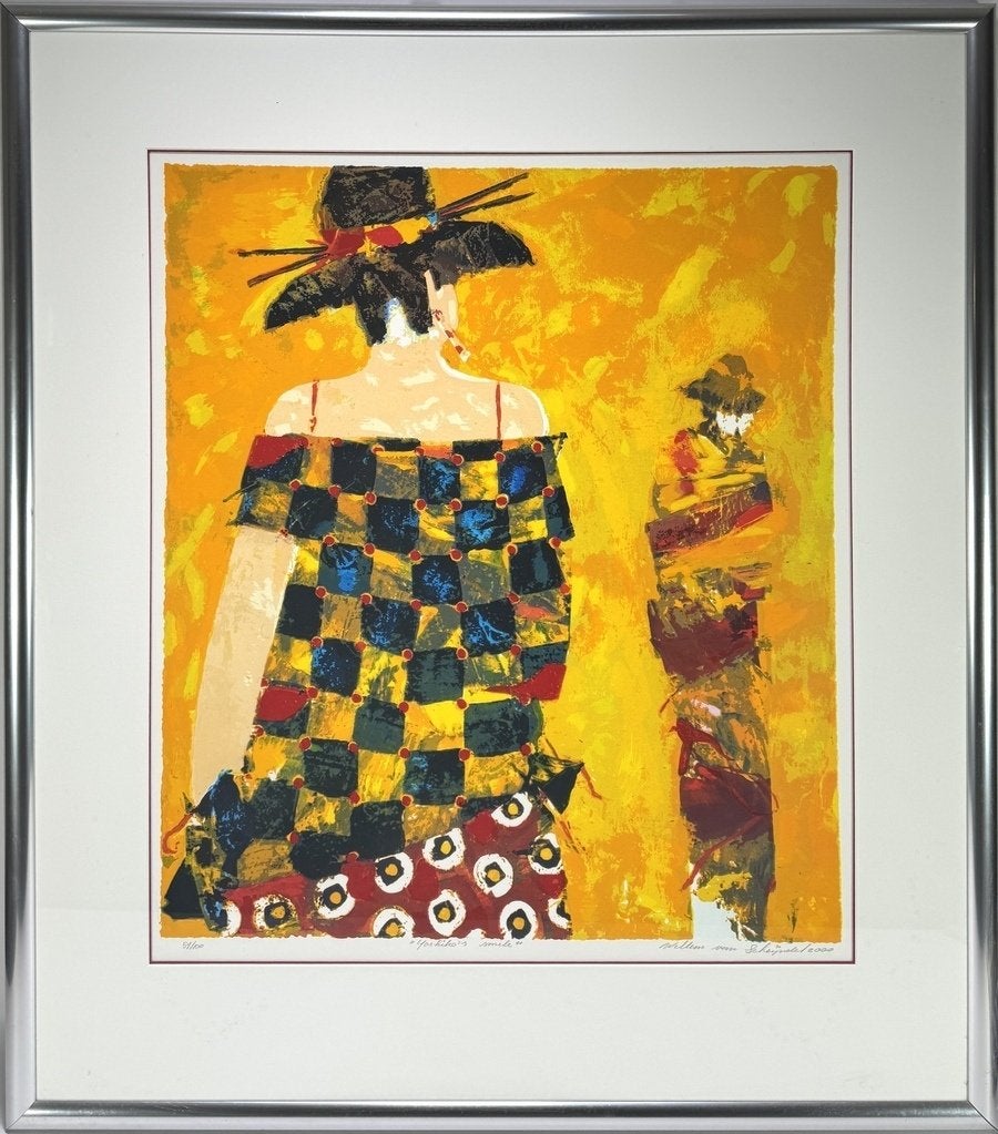 363. Zeefdruk, Willem van Scheijndel – Yoshiko’s Smile, 2000, Ophalen, Ingelijst, Portret en Figuren, Zeefdruk