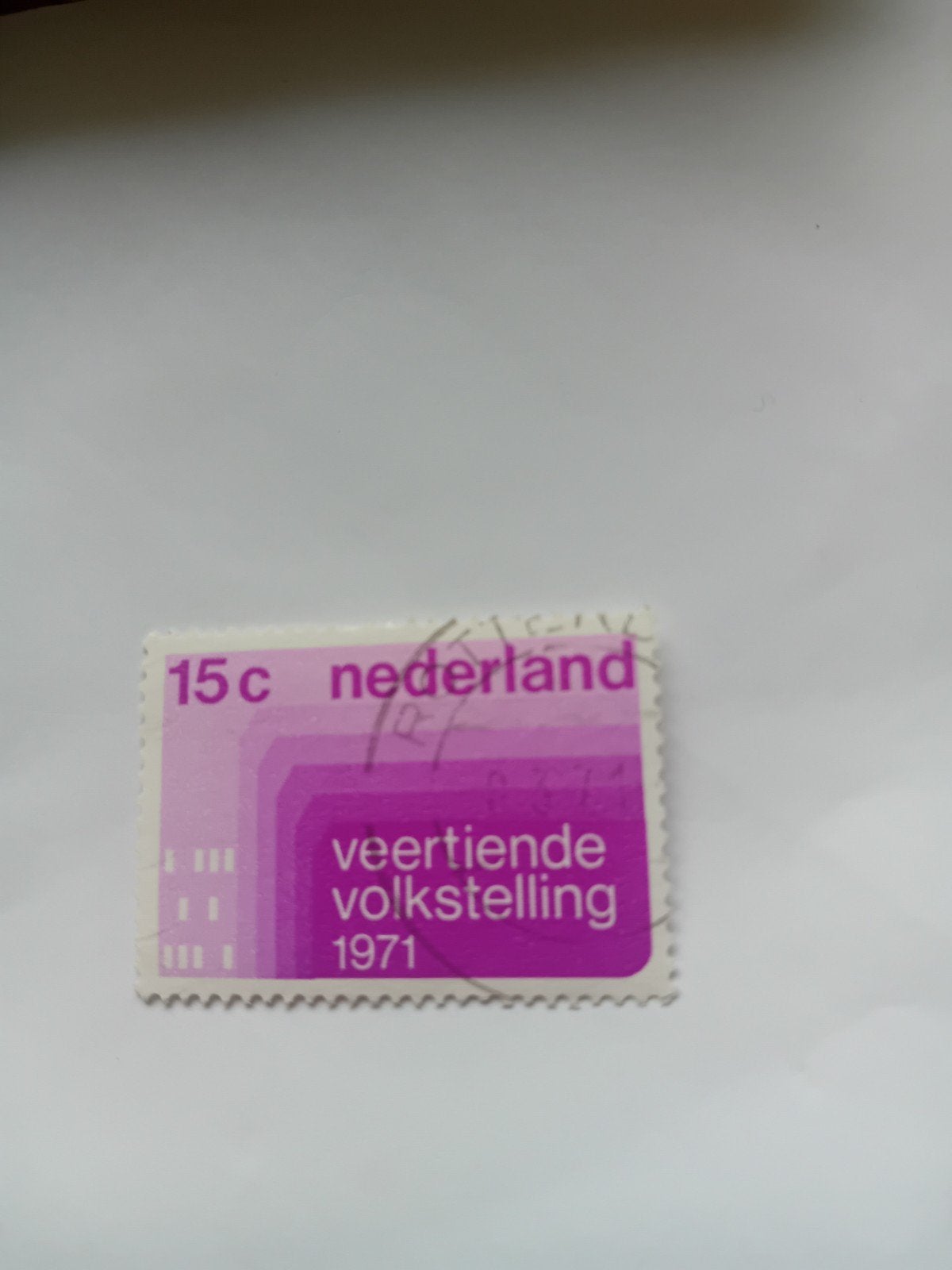 Nederland 15c Veertiende Volkstelling 1971 Postzegel, Ophalen of Verzenden, Na 1940, Gestempeld