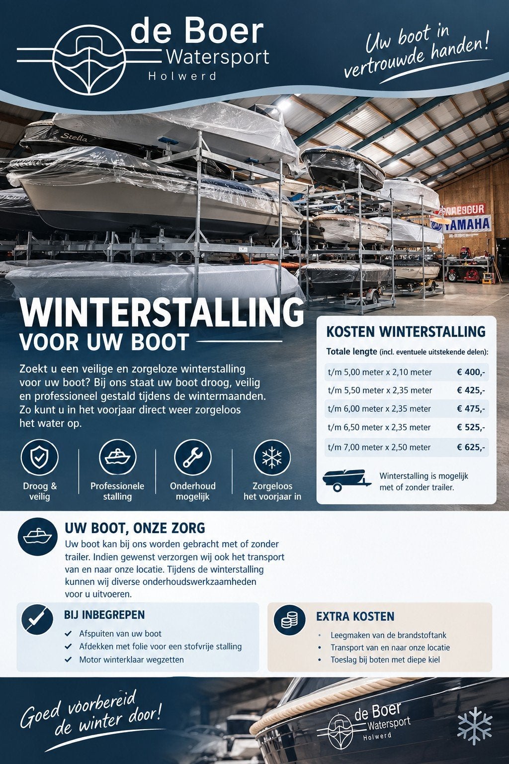 Winterstalling Boot | Geïsoleerde Loods | Onderhoud & Meer, Ophalen of Verzenden