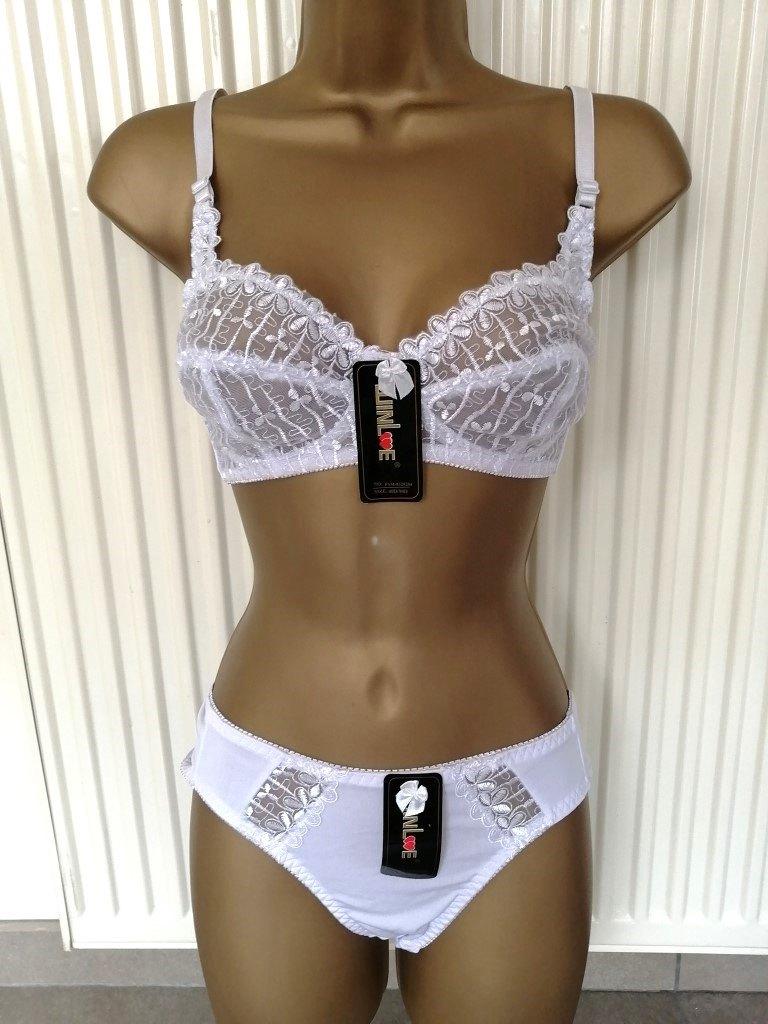 Witte Doorzichtige BH zonder Beugel met Slip - C en D Cups, Ophalen of Verzenden, Wit, Setje