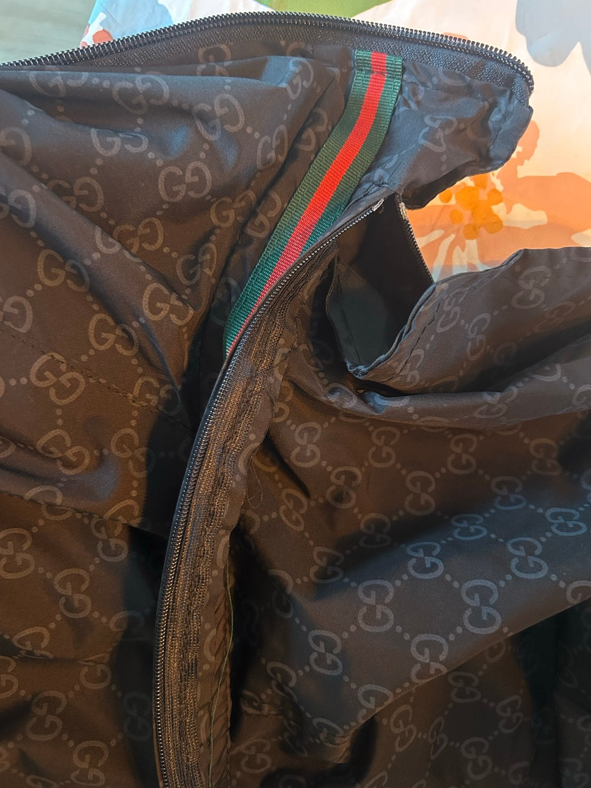 Gucci Jas Zwart met Groen/Rode Streep, Ophalen, Gedragen, Maat 52/54 (L), Zwart