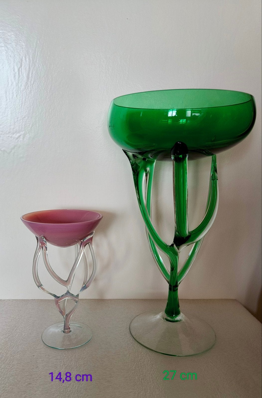 Set van 2  Józefina glazen Krosno Pools, Antiek en Kunst, Antiek | Glas en Kristal, Ophalen of Verzenden