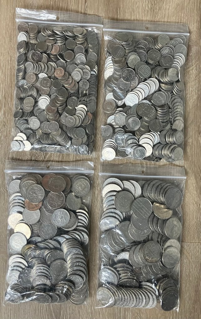 1 kilo dubbeltjes, kwartjes, guldens en rijksdaalders, Postzegels en Munten, Ophalen, Koningin Wilhelmina, 25 cent, Losse munt