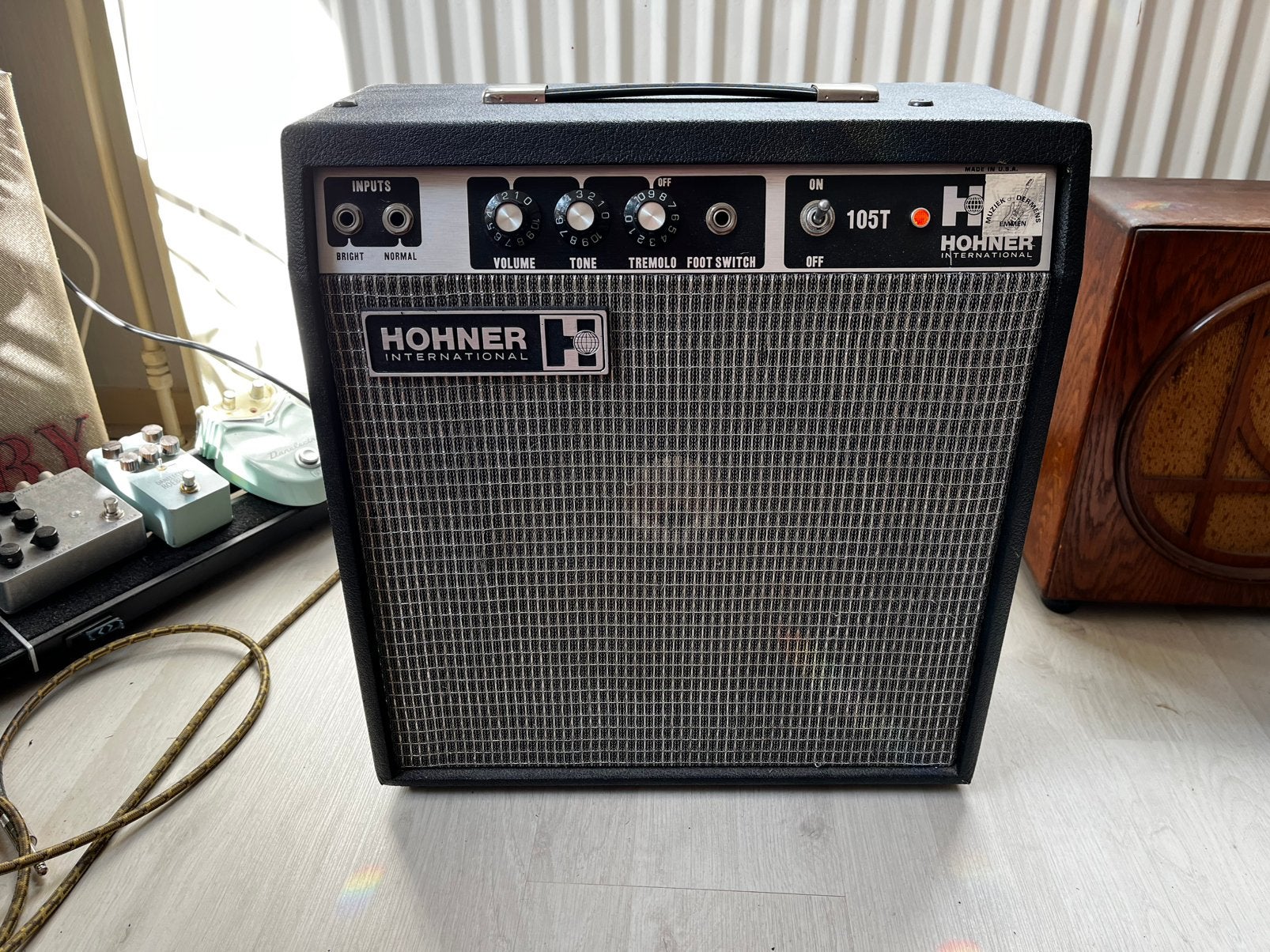 Hohner 105T vintage 70s versterker voor gitaar tremolo, Ophalen of Verzenden, Zo goed als nieuw, Minder dan 50 watt