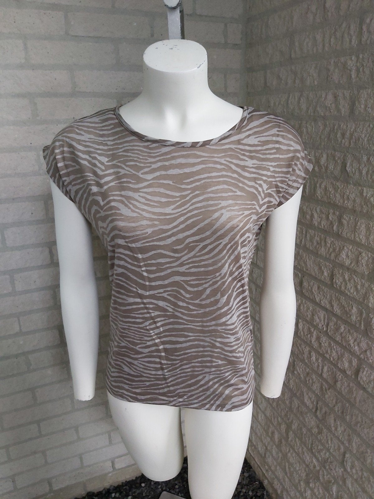 Shirt met zebraprint van The Sting maat XS, Kleding | Dames, T-shirts, Zwart, Ophalen of Verzenden, Zo goed als nieuw, Korte mouw