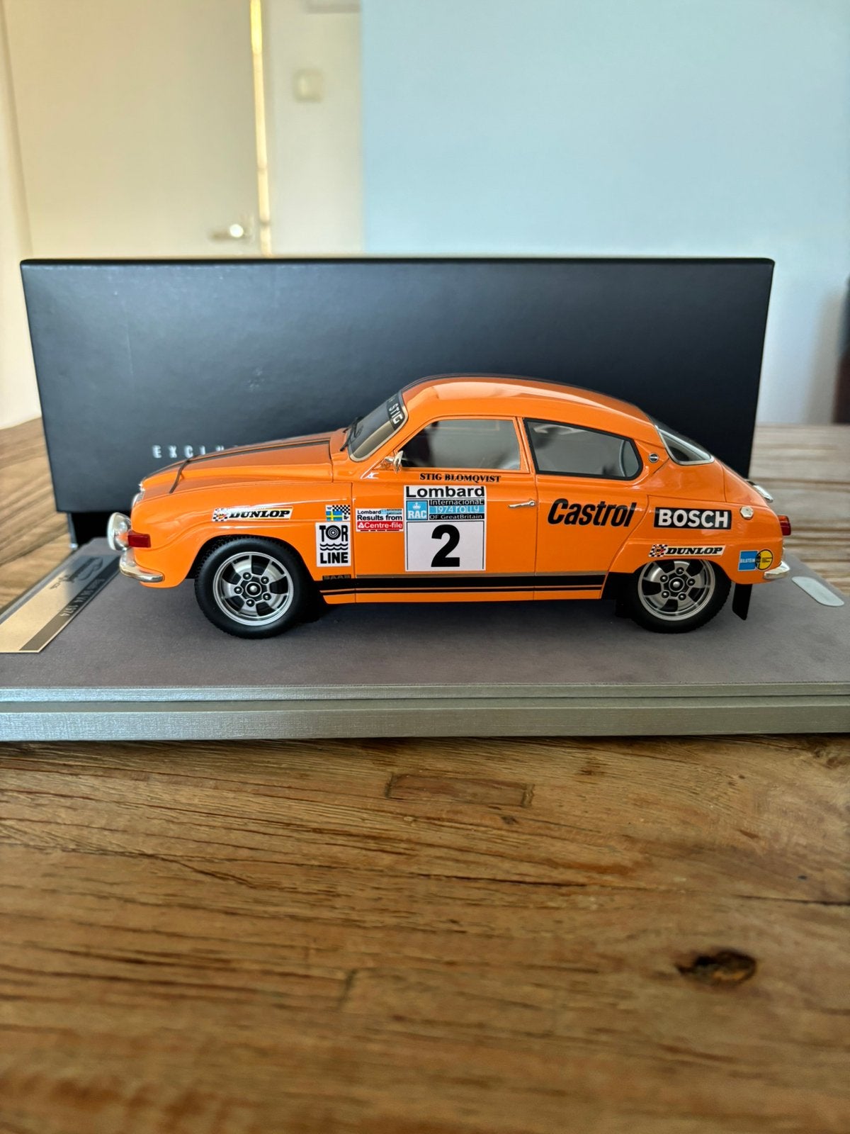 SAAB 96 V4 Rally Groot model Tecnomodel 1:18, Ophalen of Verzenden, Zo goed als nieuw, Overige merken