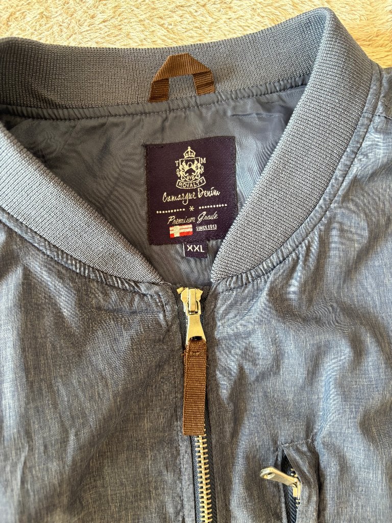 Donkergrijze Camargue Denim bomberjacks XXL, Kleding | Heren, Verzenden, Nieuw, Overige maten, Grijs
