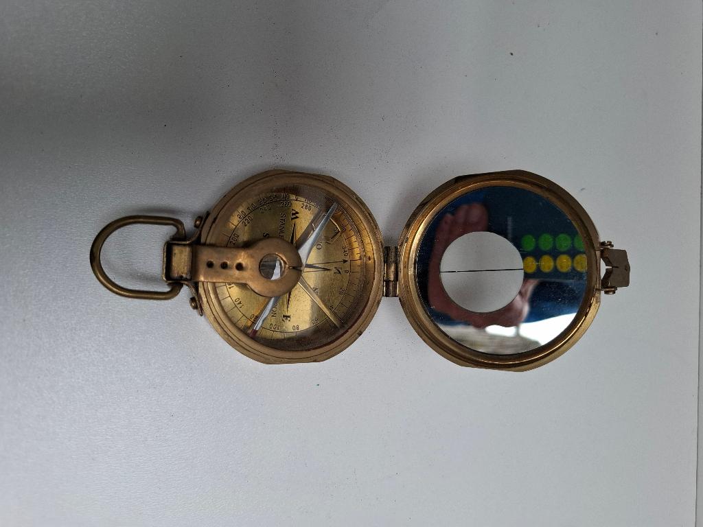 Oud koperen kompas van Stanley London 400 gram, Antiek en Kunst, Verzenden