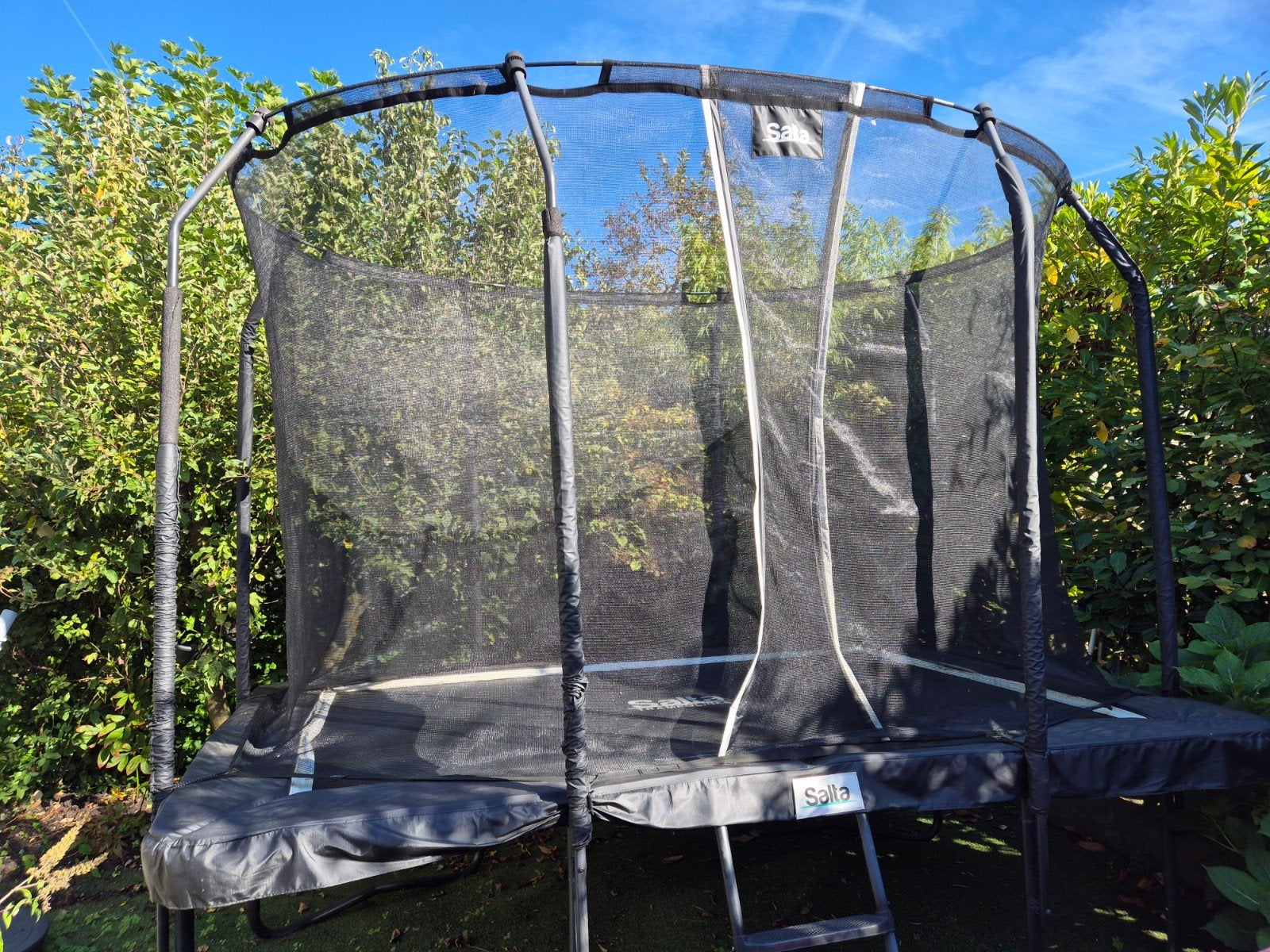 Salta trampoline 305x214 met veiligheidsnet en trap, Ophalen, Gebruikt