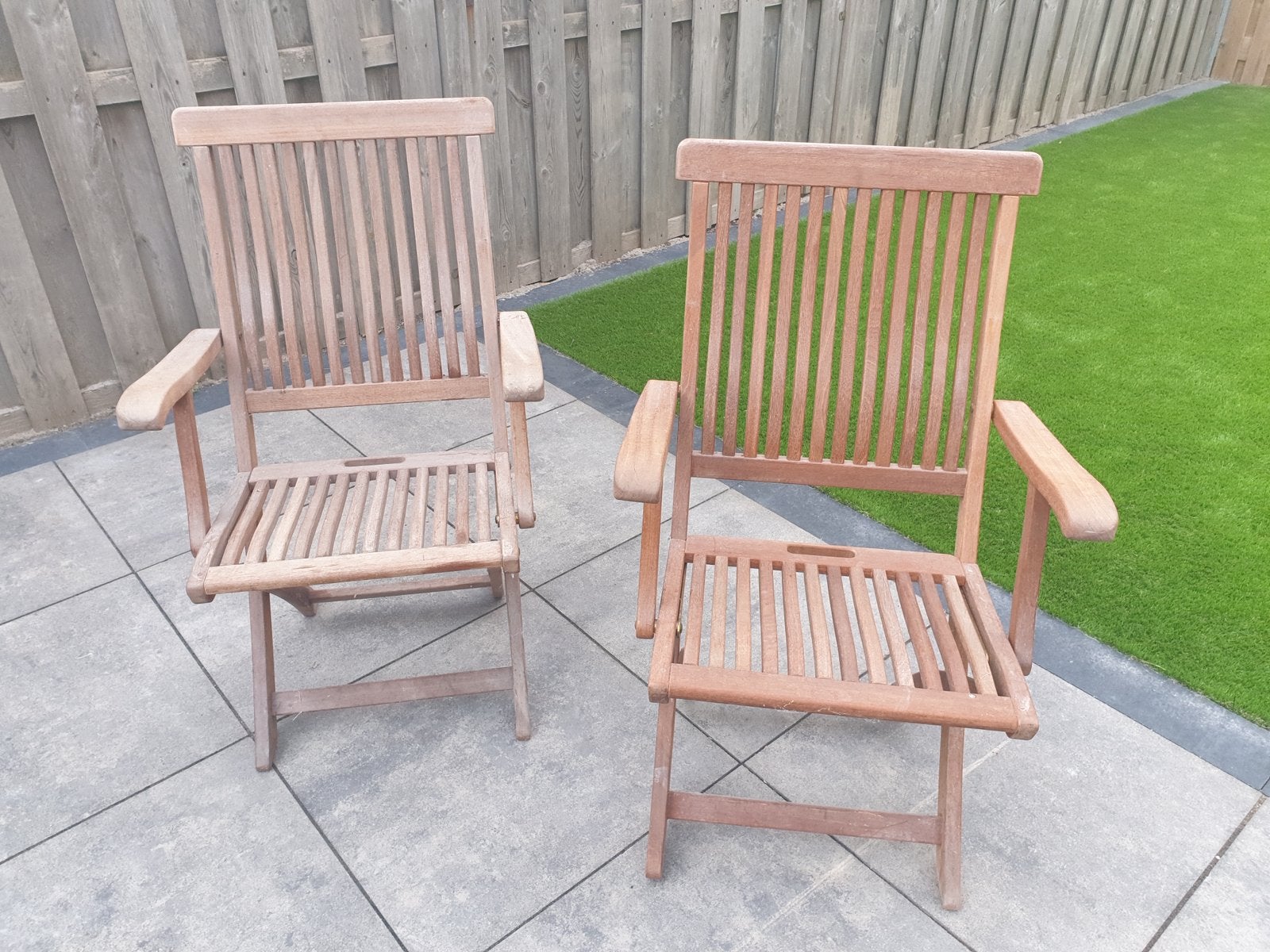 Hardhouten tuinstoelen, Ophalen, Gebruikt, Hout
