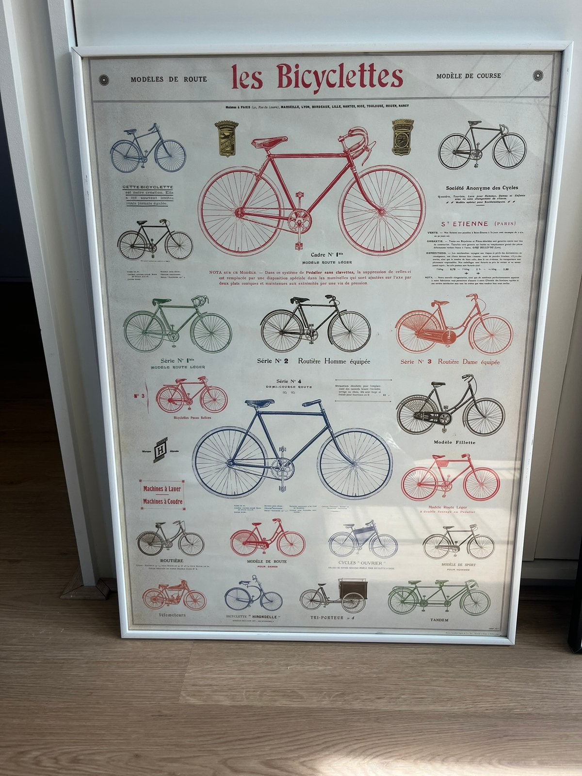 Fiets poster inclusief lijst, Ophalen, Zo goed als nieuw, A1 t/m A3