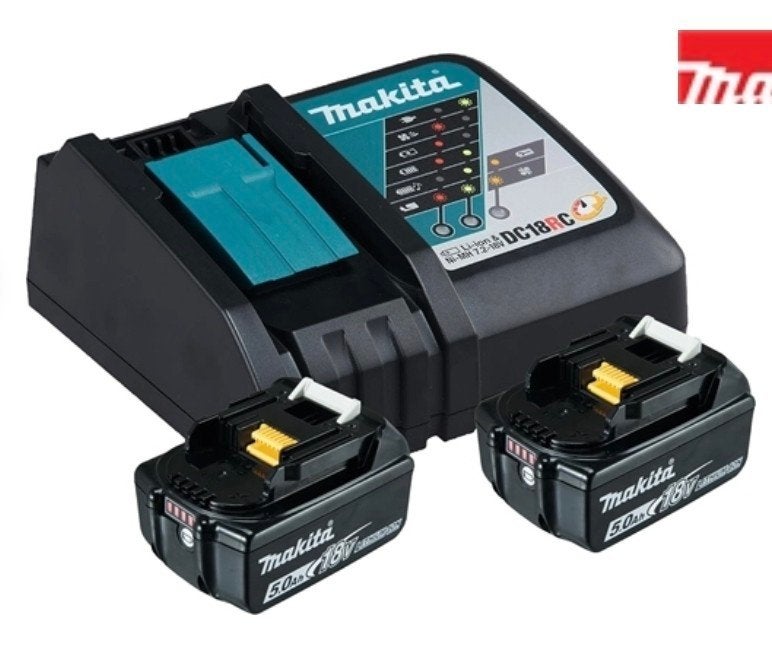 Makita DC18RC Oplader met 2x 18V BL1850b nieuwe set 100% ech, 9404AP, Europowertools.nl, Makita, Nieuw