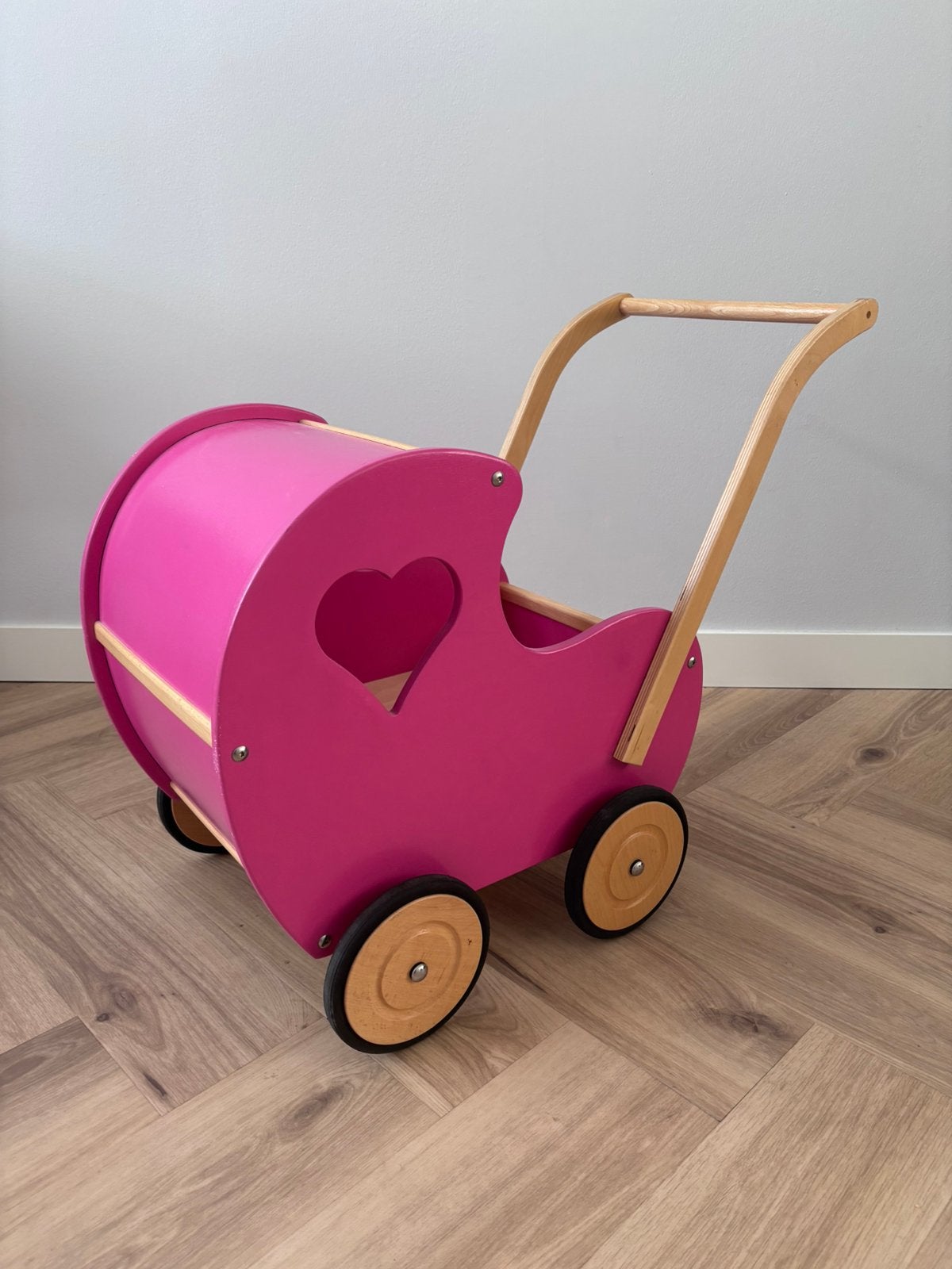 Van Dijk Toys - houten poppenwagen, Ophalen, Zo goed als nieuw, Duw- of Trekspeelgoed