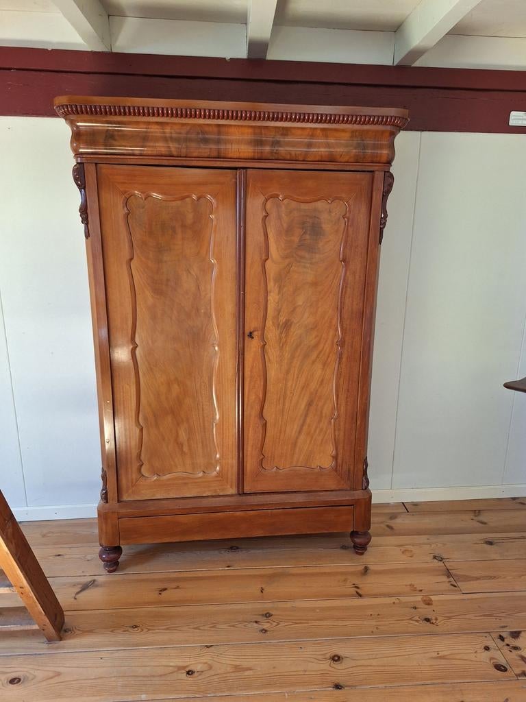 Antieke Mahonie 2-deurs Kast - ca. 1880 Willem 3, Antiek en Kunst, Antiek | Meubels | Kasten, Ophalen of Verzenden
