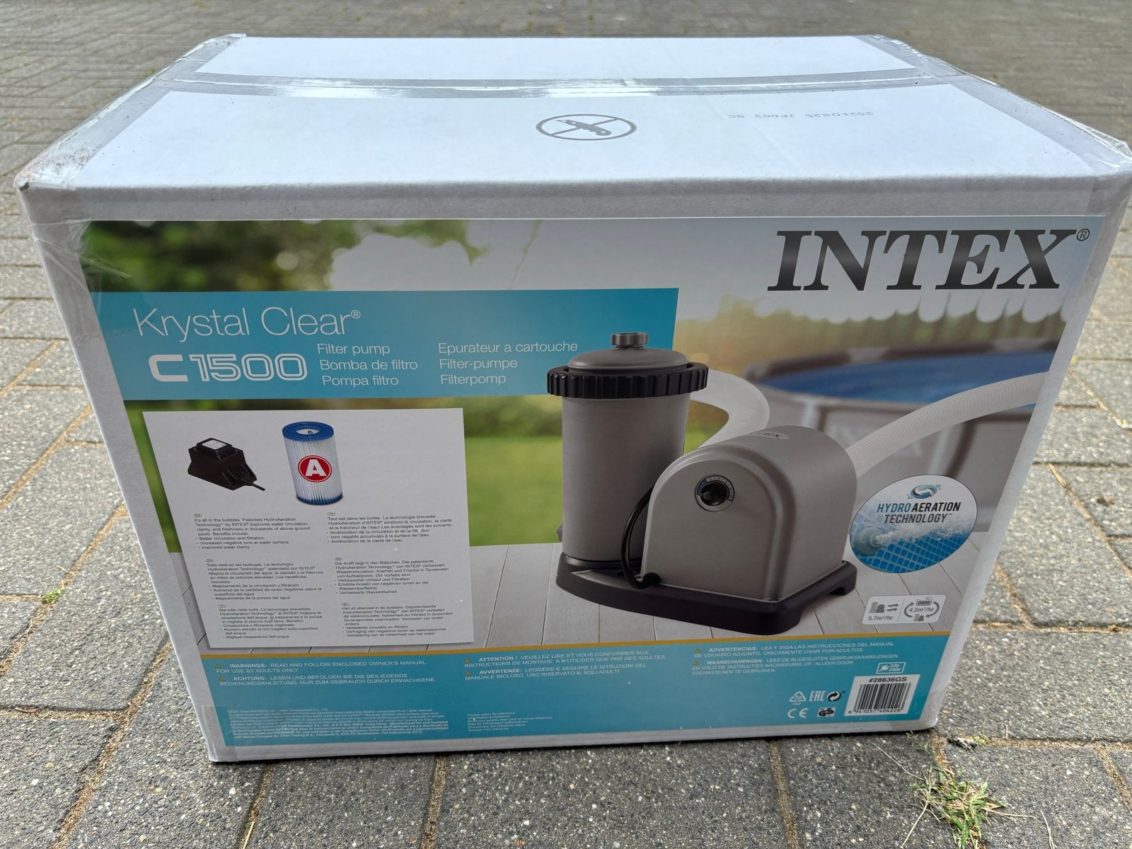 Intex Krystal Clear C1500 filterpomp zwembadpomp, Ophalen of Verzenden, Nieuw, Zwembadpomp