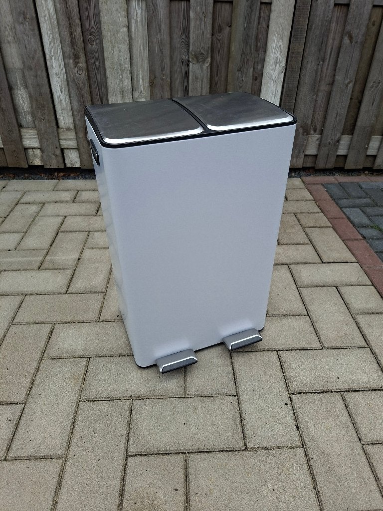 Bayt Prullenbak - Prullenbak 60 Liter (2x30) Wit, 40 liter of meer, Ophalen of Verzenden, Nieuw, Kunststof