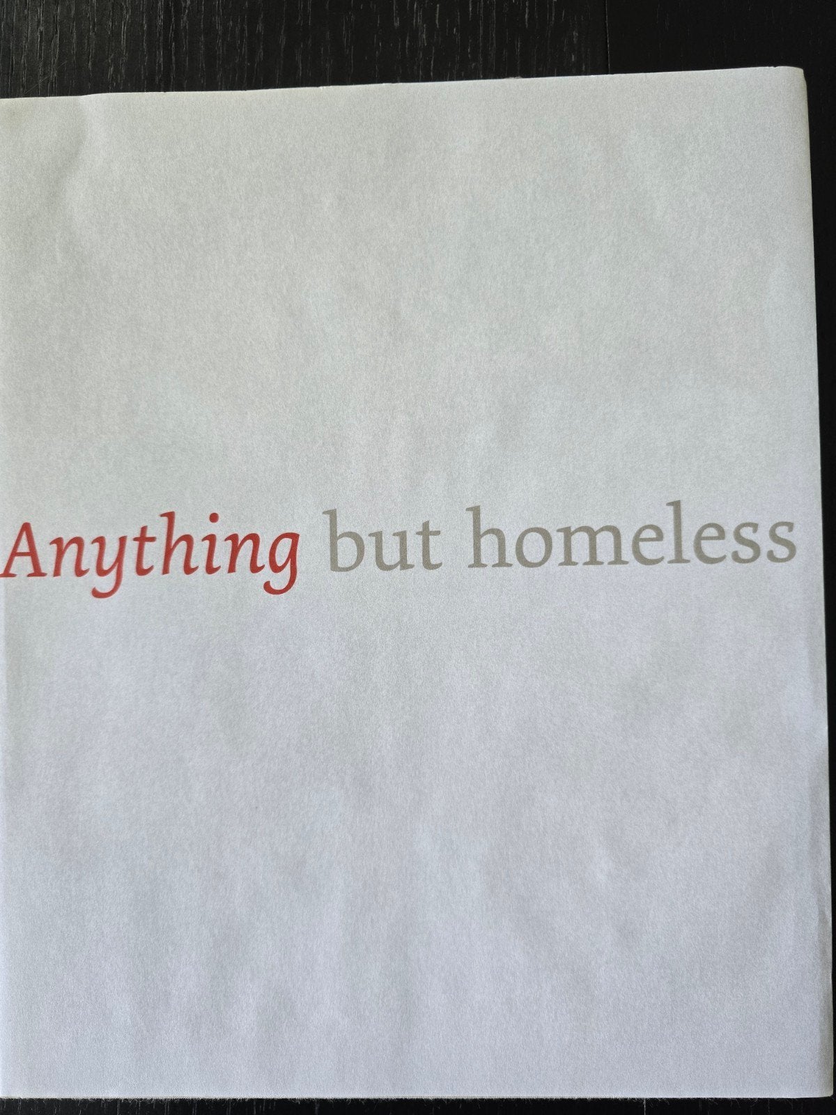 Anything but homeless. Collectie NOG van het sns reaalfonds, Ophalen of Verzenden, Zo goed als nieuw