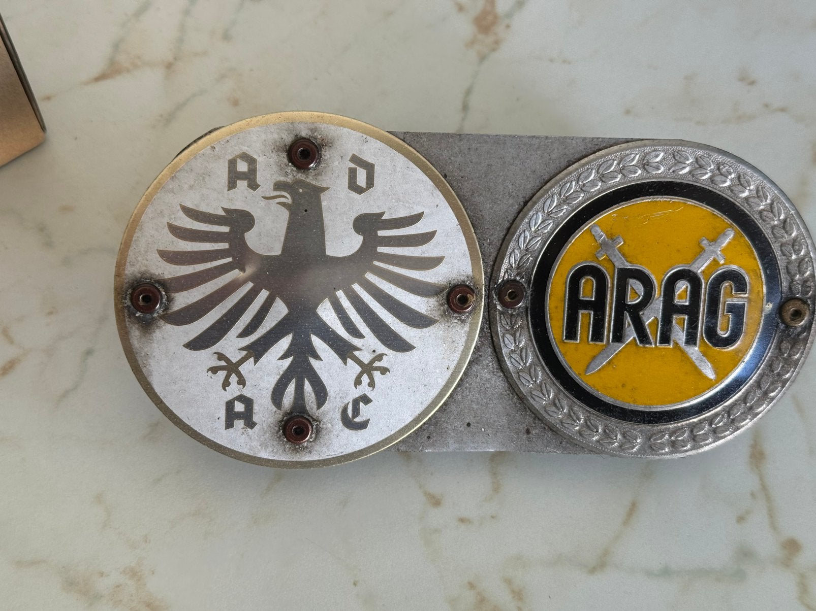 Plaquette arac en adac auto, Ophalen of Verzenden, Zo goed als nieuw, Reclamebord