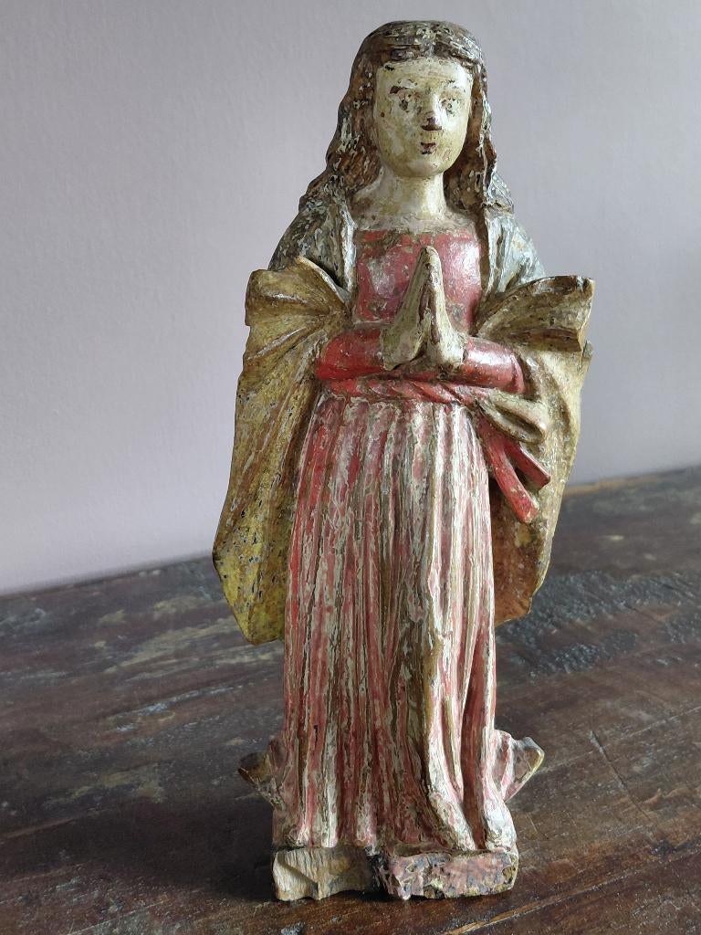 Polychroom Maagd Maria 18e eeuw, Antiek en Kunst, Antiek | Religie, Ophalen of Verzenden
