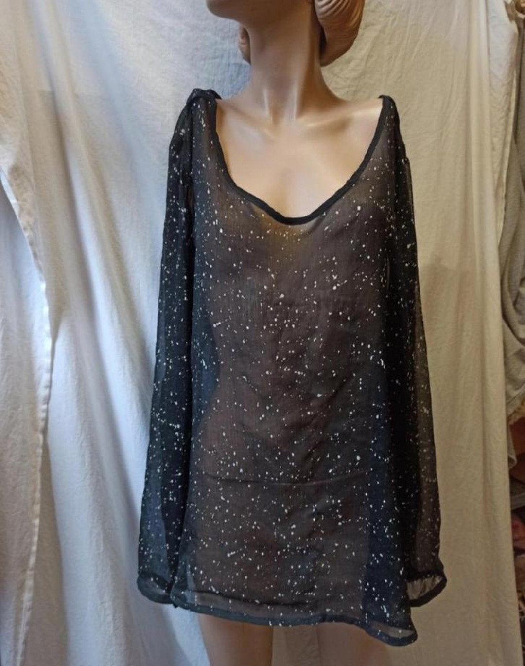 zwart doorschijnend shirt, Maat 38/40 (M), Zwart, Ophalen of Verzenden, Zo goed als nieuw