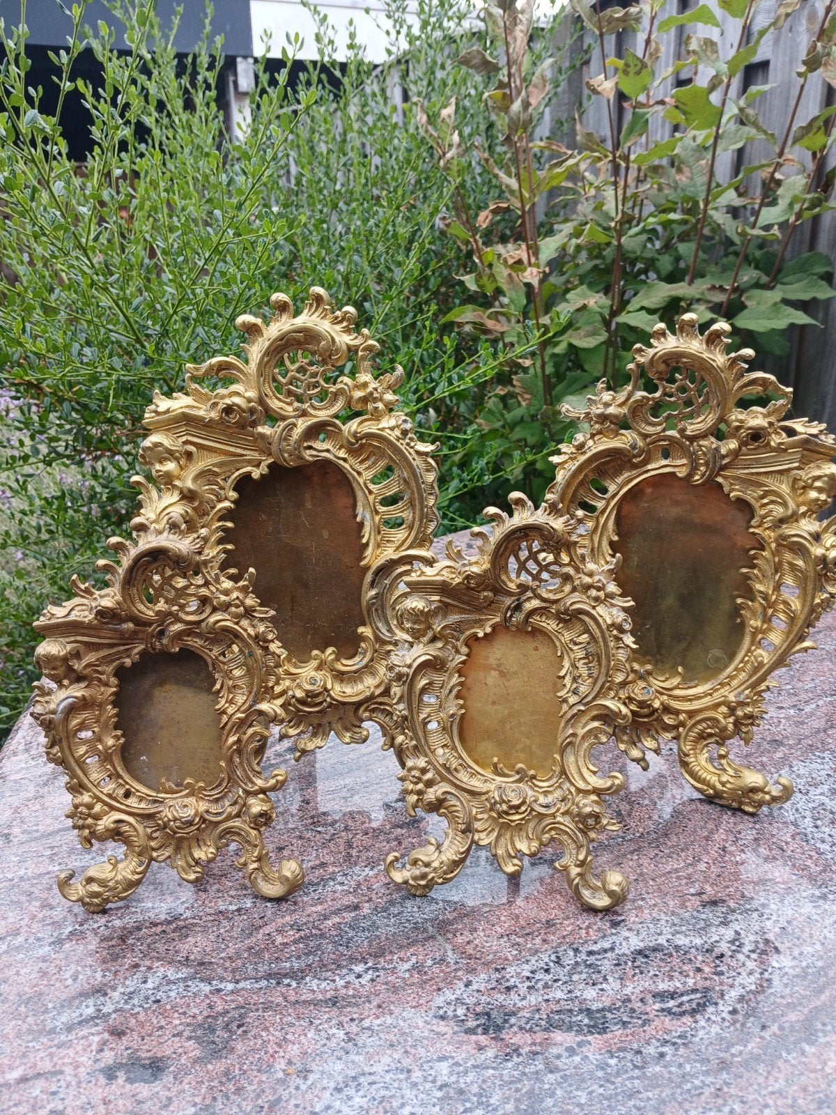 Set van 4 Antieke Barok Stijl Fotolijsten, Antiek en Kunst, Ophalen, Brons