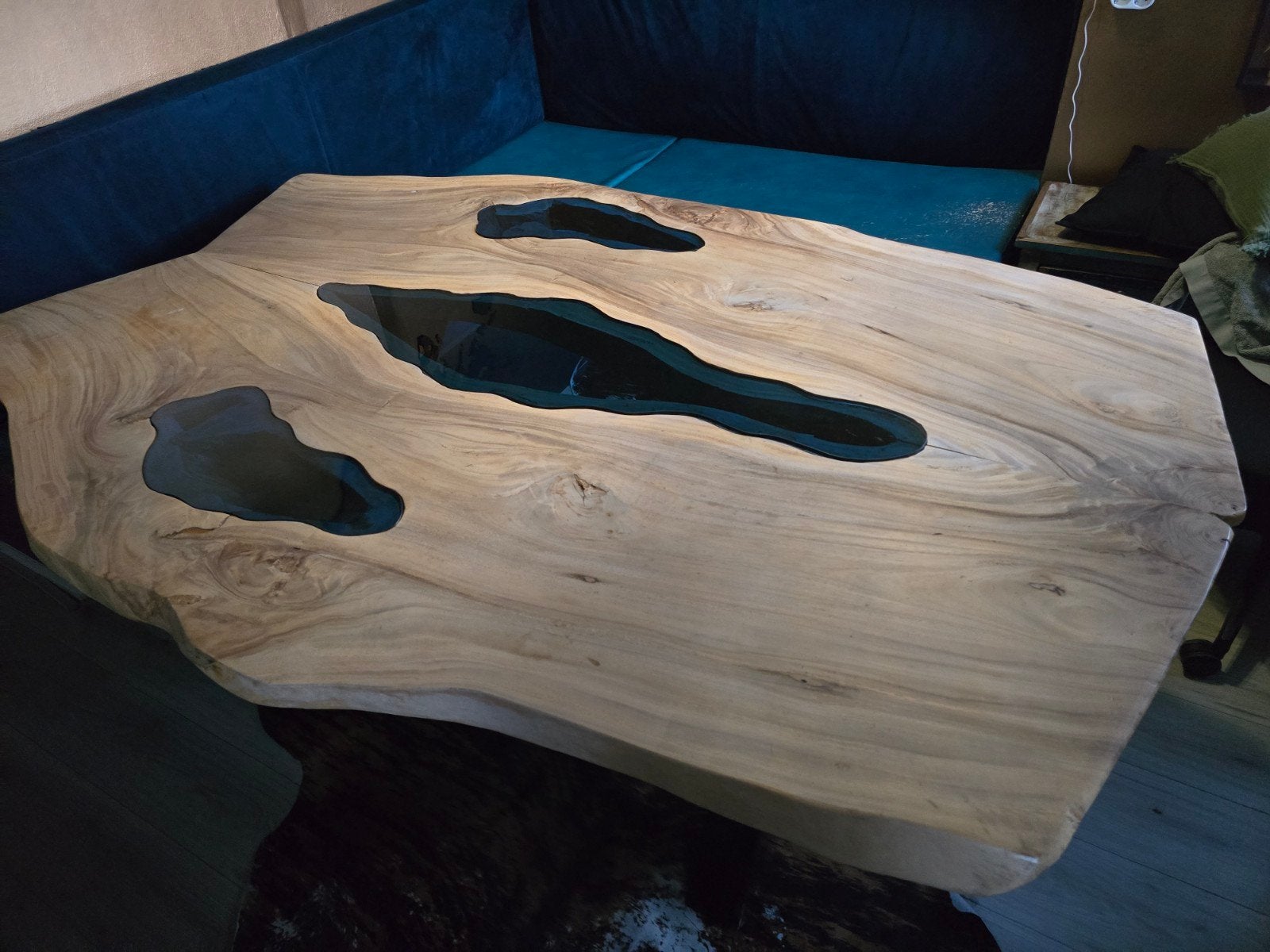 Houten eettafel met glazen blad, Ophalen, 50 – 75, 200 cm of meer, 125 cm of meer