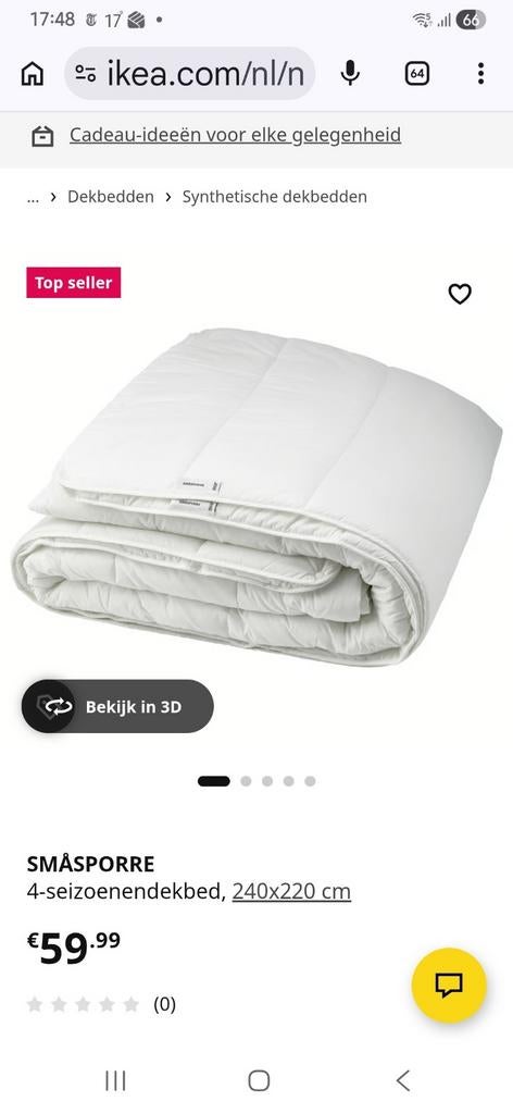 Bed textiel, Wit, Ophalen of Verzenden, Deken of Dekbed, Nieuw