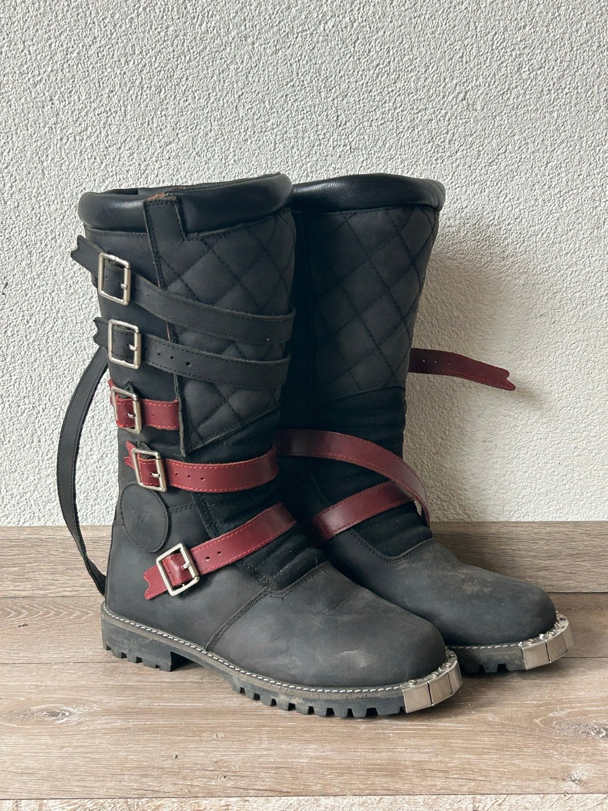 ByCity Offroad Laarzen Zwart/Rood Leer- 2x Maat 44 & 39 ZGAN, Ophalen of Verzenden, Tweedehands, Laarzen
