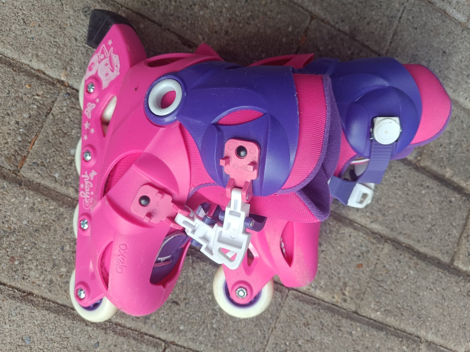 Kinderskates roze/paars, verstelbaar maat 30-32, Ophalen
