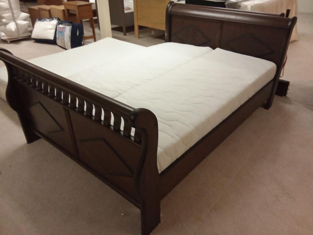 2 x Koloniaal tweepersoonsbed., Ophalen, Tweepersoons, Hout