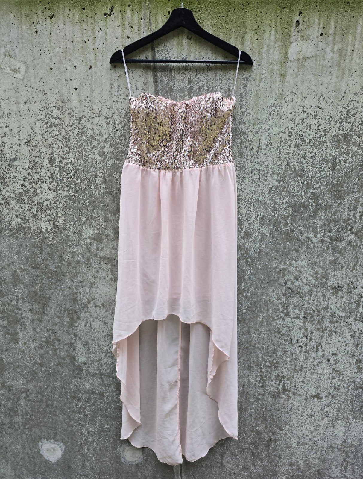 Roze asymmetrische glitter paillette midi jurk Cool Cat M, Kleding | Dames, Jurken, Maat 38/40 (M), Ophalen of Verzenden, Coolcat