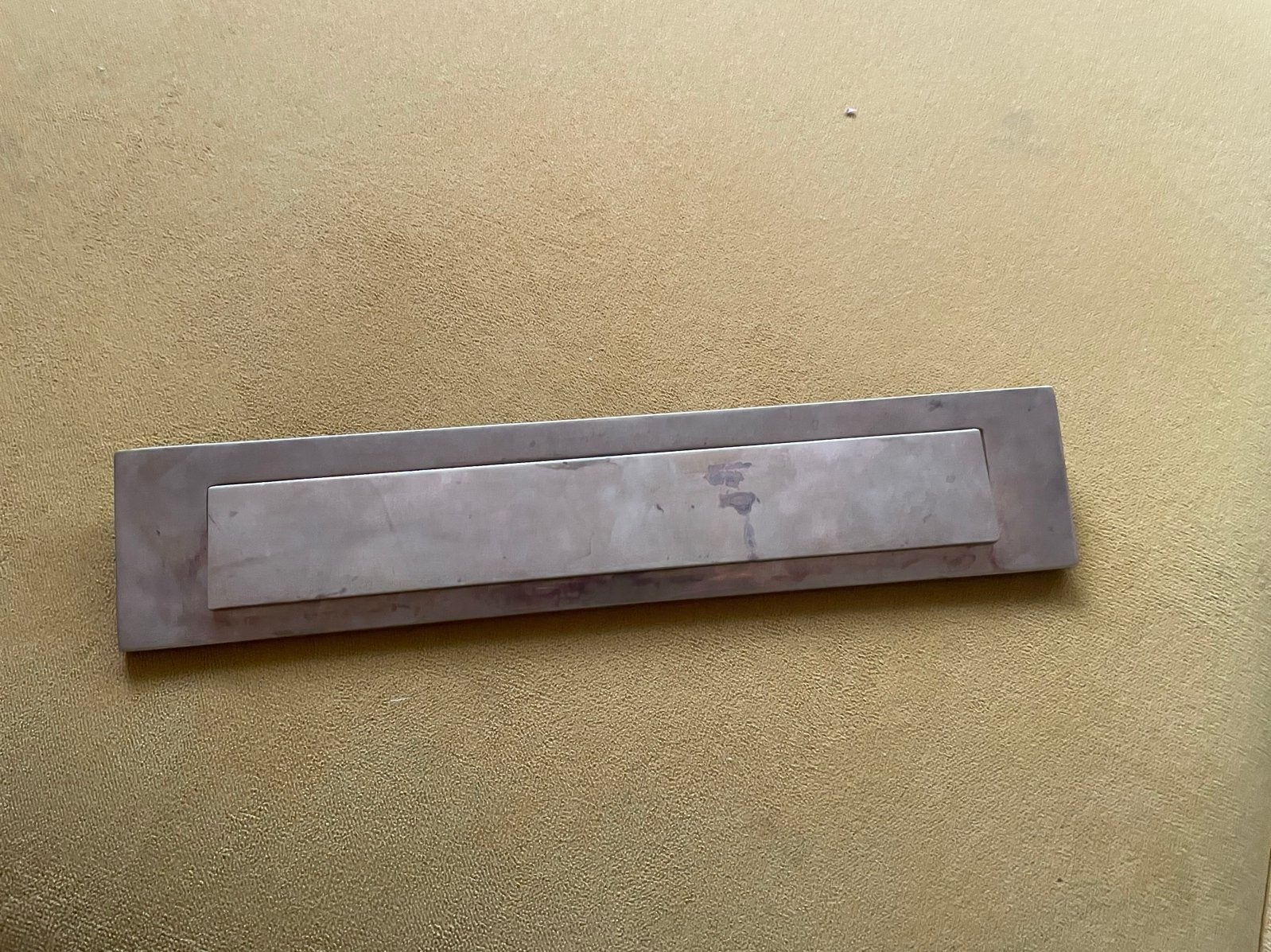 Mooie Messing Brievenbusklep - Inbouw - Goede Staat, Tuin en Terras, Overige materialen, Gebruikt, Brievenbusklep, Ophalen of Verzenden