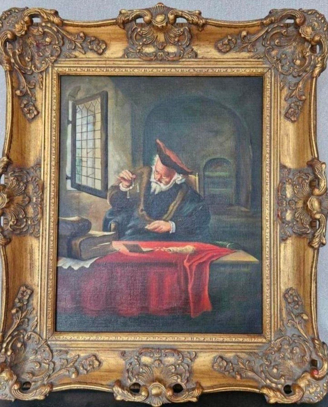 Olieverfschilderij "De Goudweger" in stijl van S. Konink, Ophalen