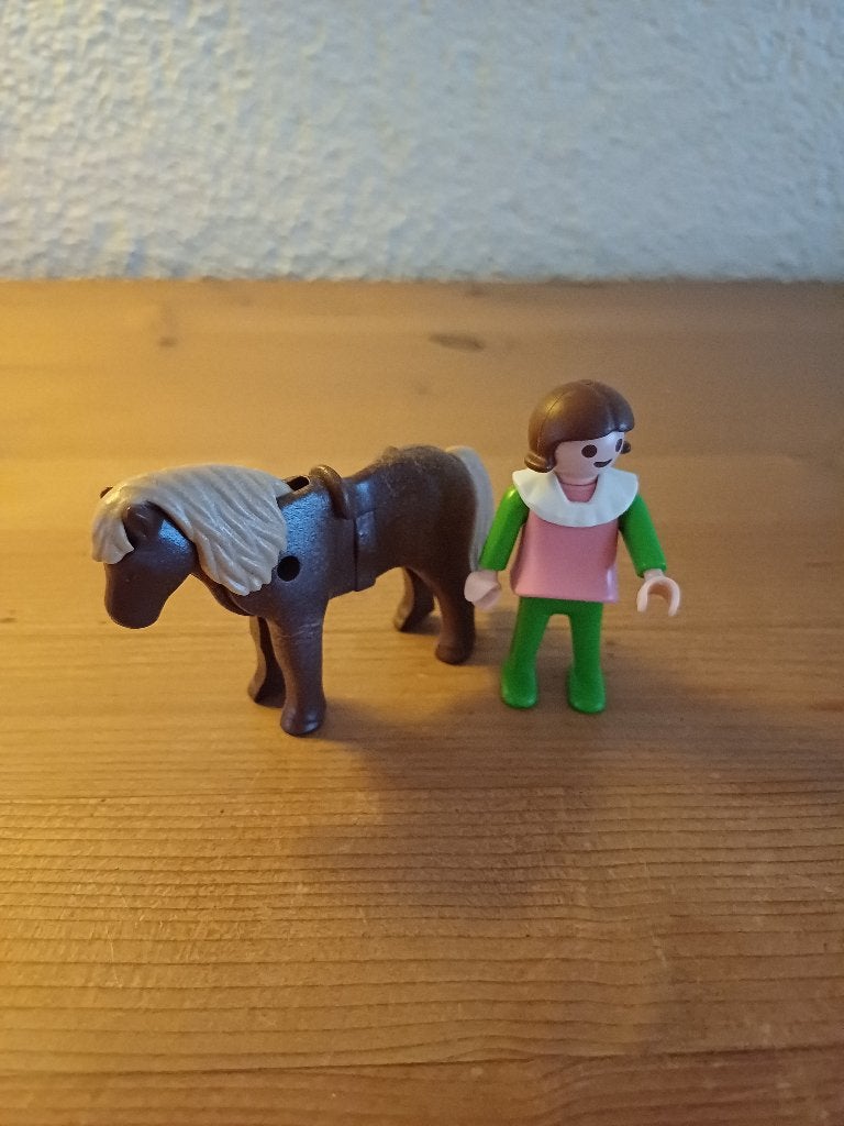Playmobil meisje op Shetlandpony, Kinderen en Baby's, Ophalen of Verzenden, Zo goed als nieuw, Losse onderdelen, Figuren